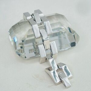 Stella & Dot Silver Statement Link Bracelet | Modern Geometric